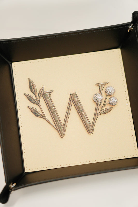 Vegan Leather Trinket Tray - Wild Diamond black