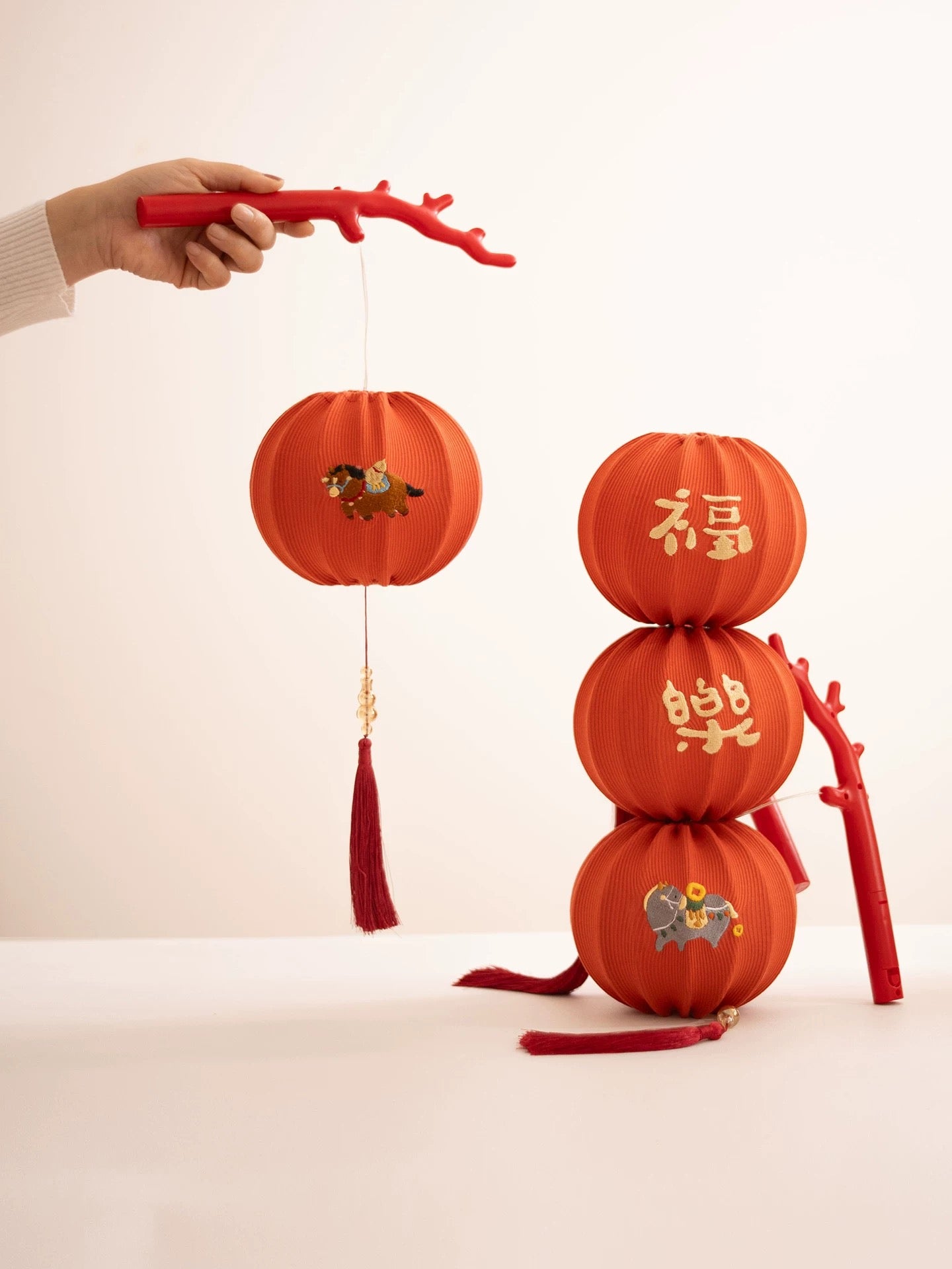 🏮 Year of the Horse Fabric Lantern