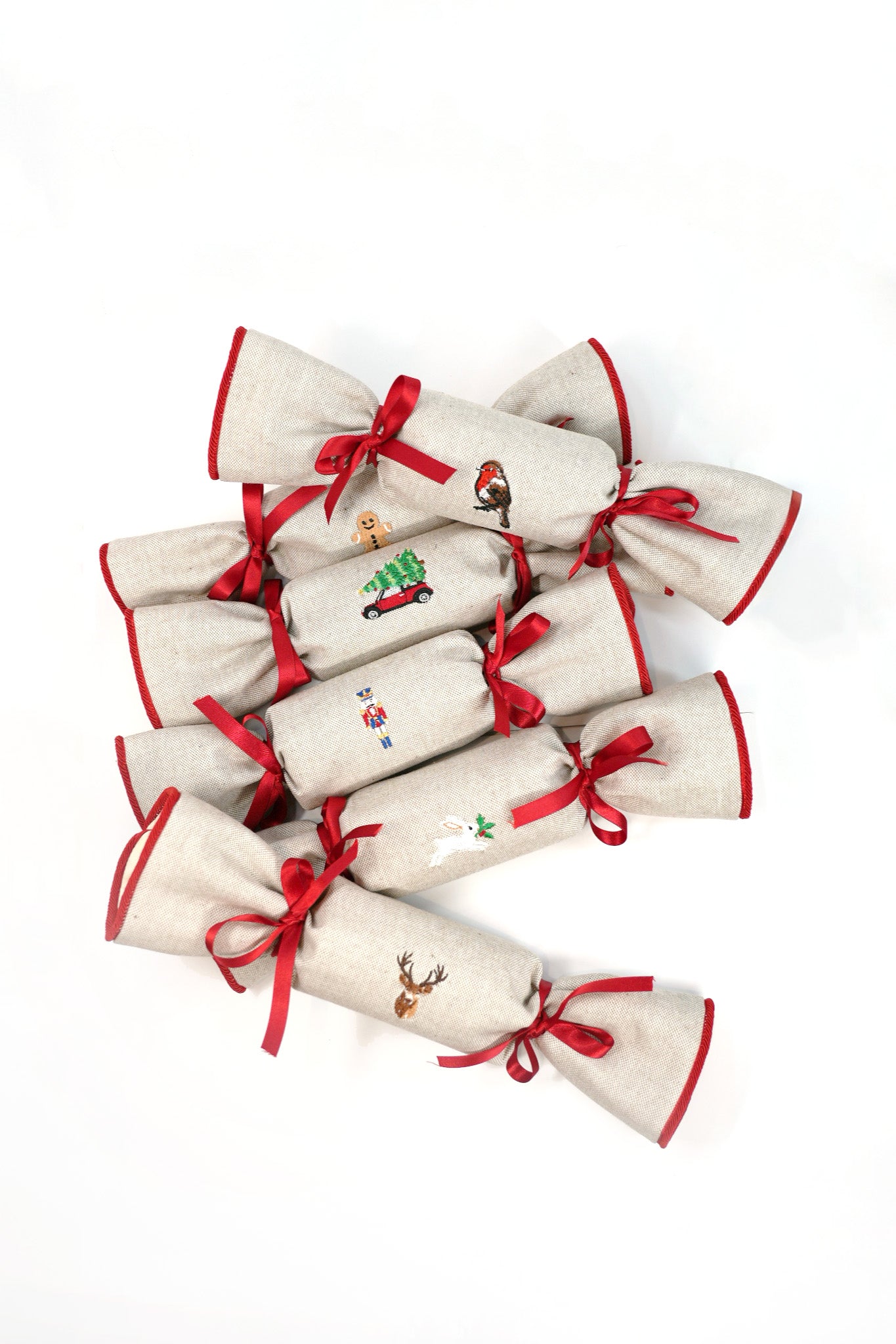 Luxury Reusable Crackers Berry Red - Set of 6