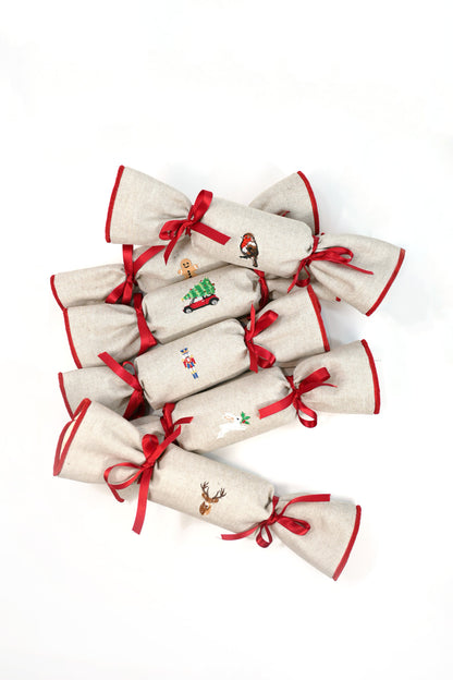 Luxury Reusable Crackers Berry Red - Set of 6