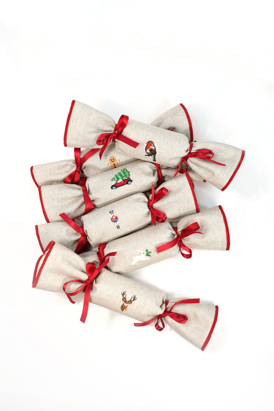 Luxury Reusable Crackers Berry Red - Set of 6