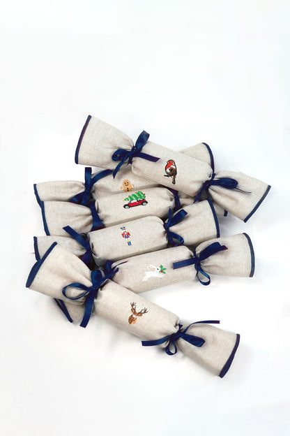 Luxury Reusable Crackers  Midnight Navy - Set of 6