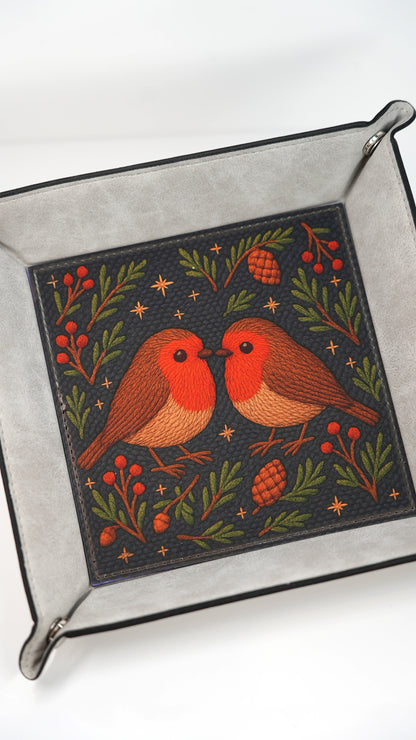 Vegan Leather Tray - Bird