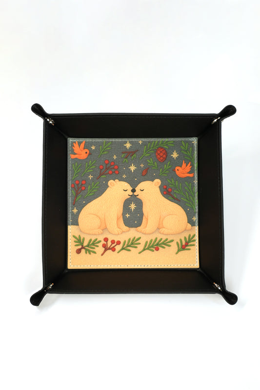 Vegan Leather Tray - Polar Bear