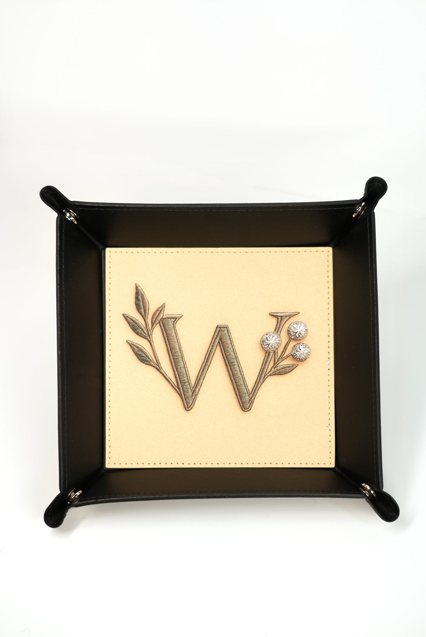 Vegan Leather Trinket Tray - Wild Diamond black