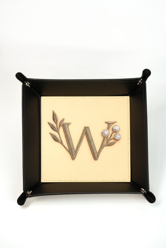 Vegan Leather Trinket Tray - Wild Diamond black