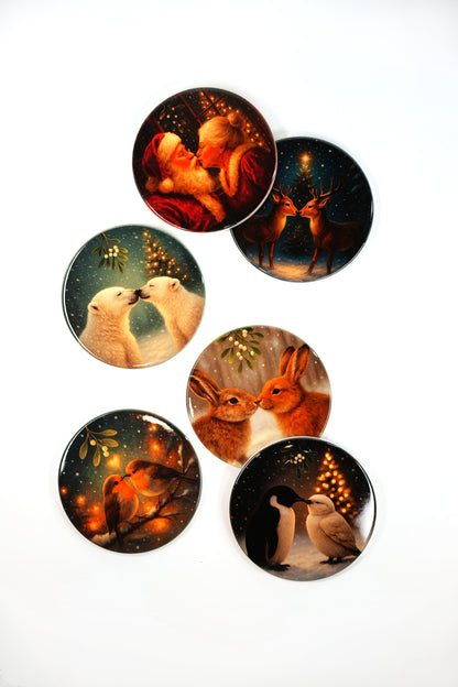 Christmas Ceramic Coasters - Pack of 6