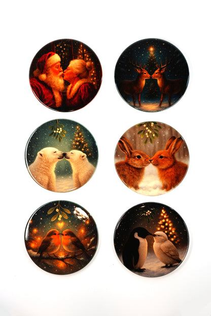 Christmas Ceramic Coasters - Pack of 6